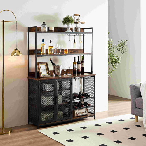 Coffee Bar Cabinet with Power Outlet