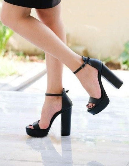 Elevation Suede Chunky High Heels