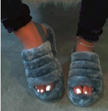 Klassy Swag Open-Toe Plush Slippers