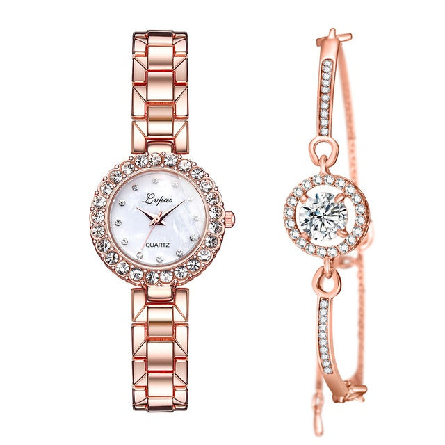 Quartz Bracelet Wrist-Watch Set