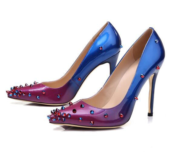 Rainbow Color Studded High Heel