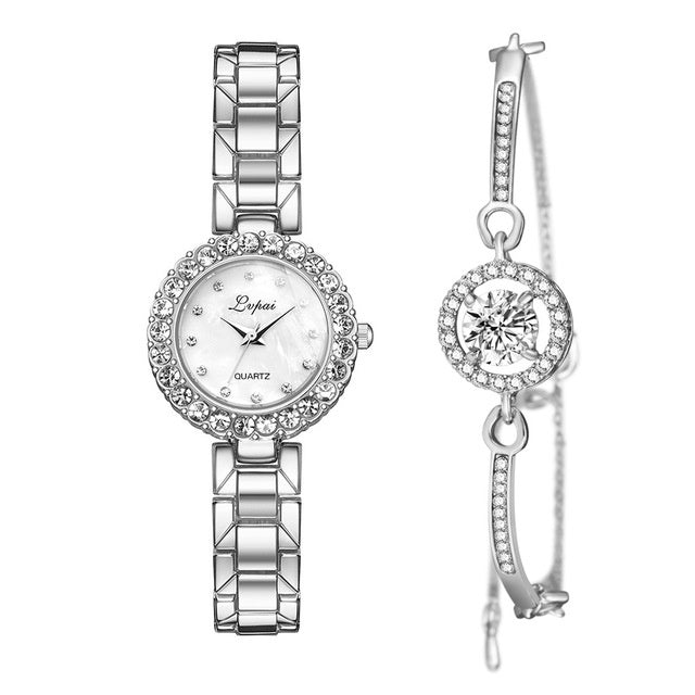 Quartz Bracelet Wrist-Watch Set