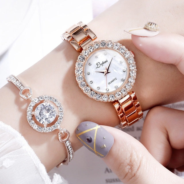 Quartz Bracelet Wrist-Watch Set