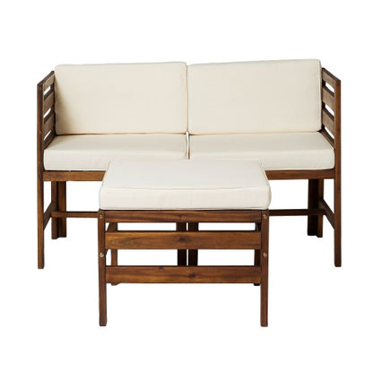 South Beach Contemporary 3-Piece Acacia Wood Patio Set