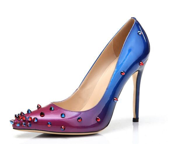 Rainbow Color Studded High Heel