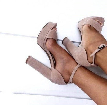 Elevation Suede Chunky High Heels