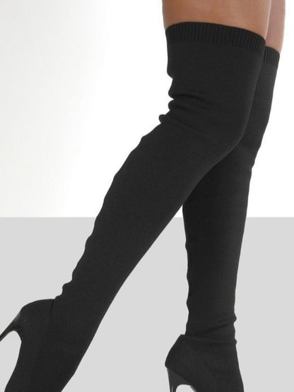 The Time Is Now Over Knee Stiletto Boots