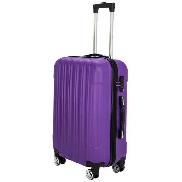 3 Piece Purple Trolley Case Luggage Set