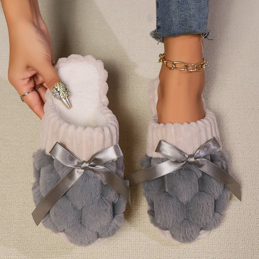 Bubble Bows Plush Slippers