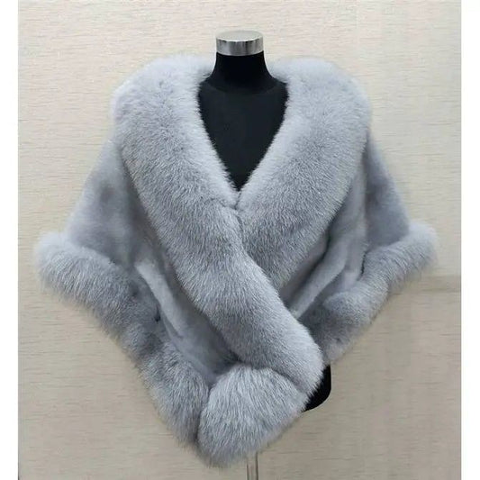 Diva Diamond Fox Fur Dress Shawl