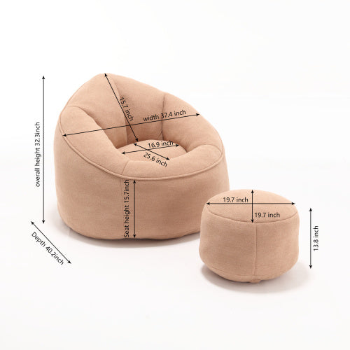 Bean Bag Sofa Chair with Footrest