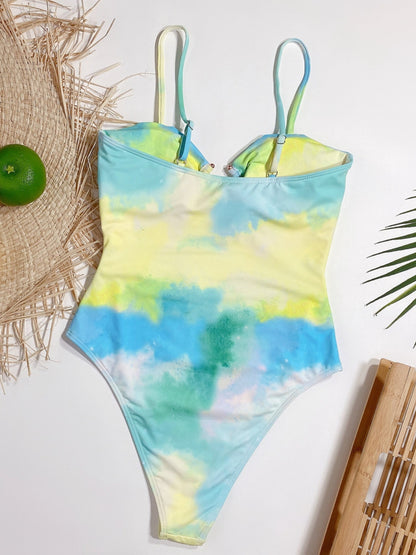 Cali Breeze Cutout Tie-Dye One-Piece Swimwear