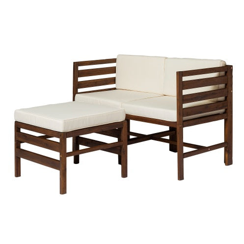 South Beach Contemporary 3-Piece Acacia Wood Patio Set