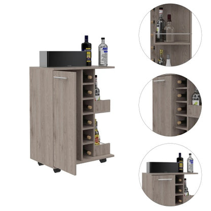 Bar Cabinet with Two External Shelves & a Six Built-in Wine Rack