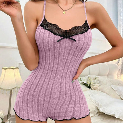 Butterfly Back Lace Strap One-piece Jumper