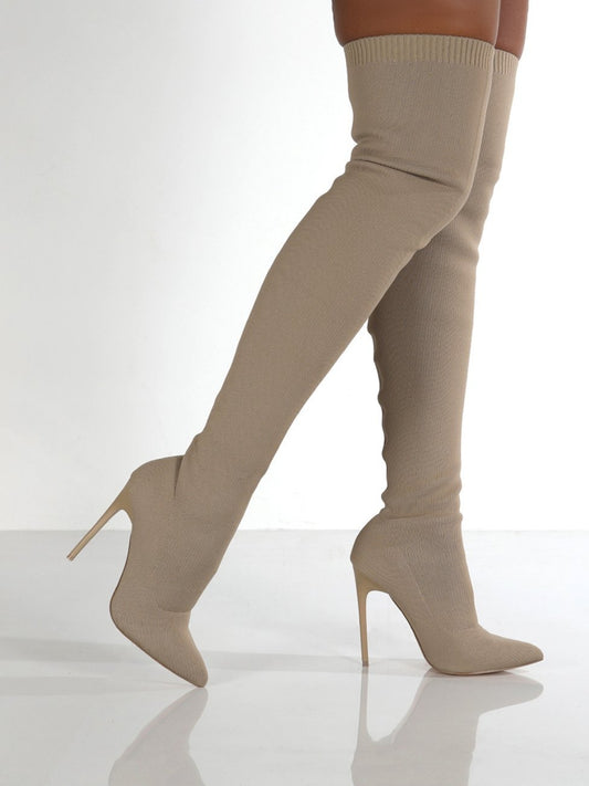 The Time Is Now Over Knee Stiletto Boots