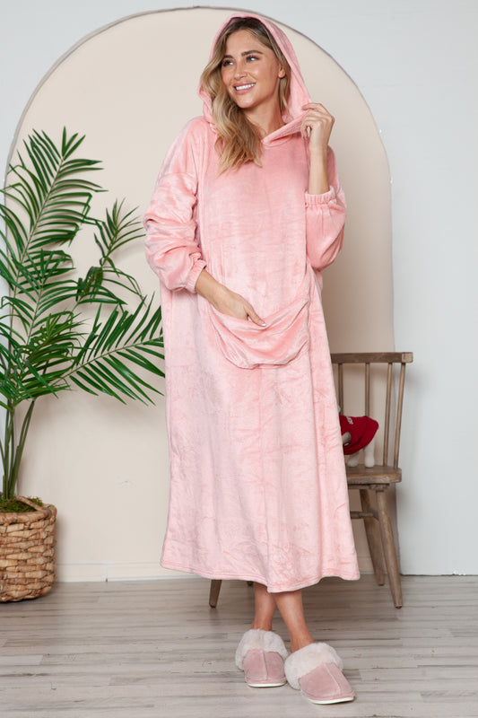 Cuddle Bear Hooded Midi Lounge Dress