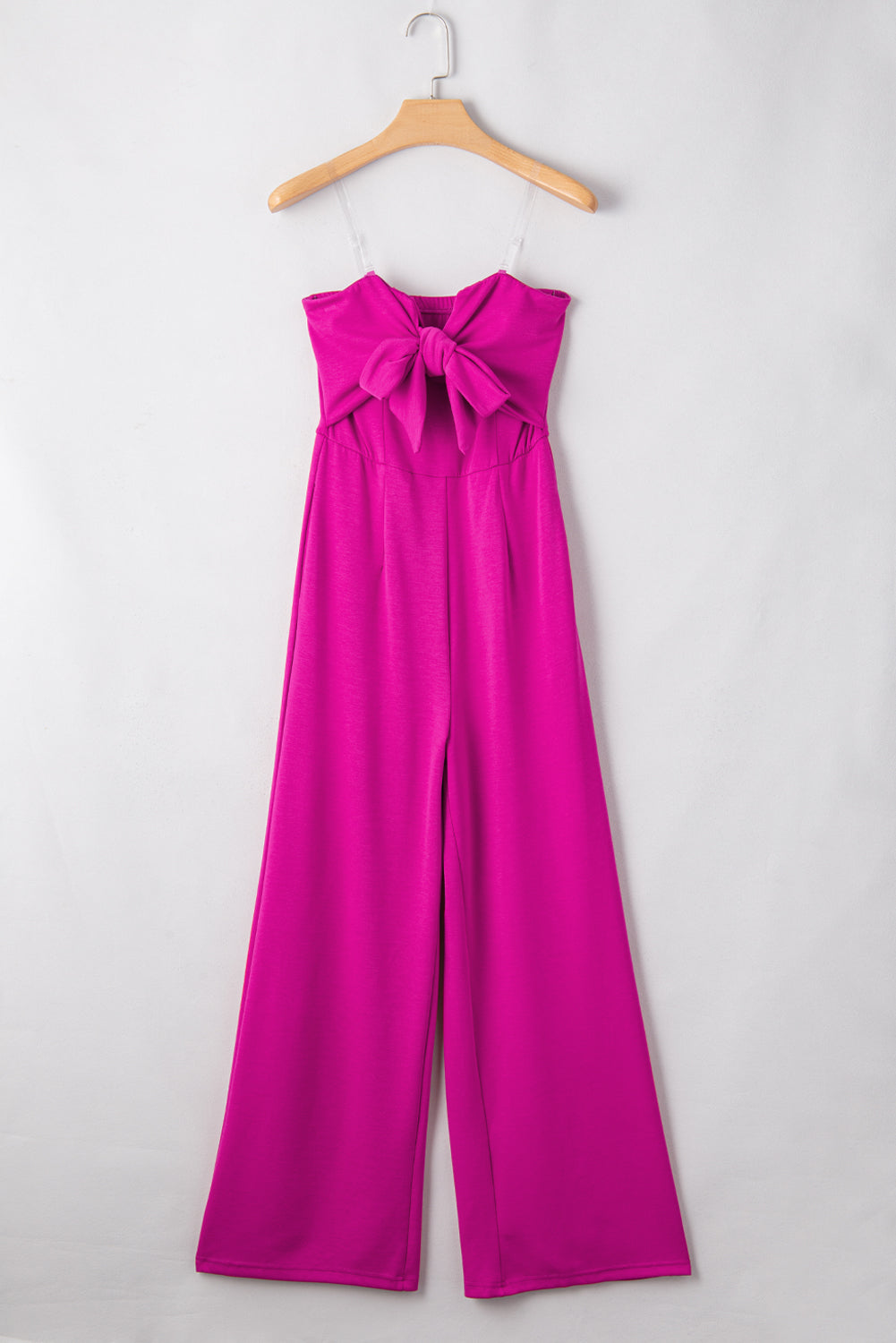 Pink All Over Tied Tube Wide Leg Jumpsuit