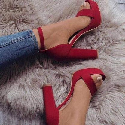 Elevation Suede Chunky High Heels