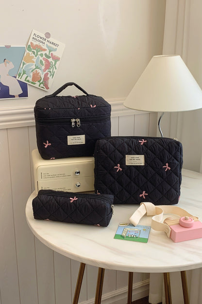 Bonnie Bow Quilted Cloth Storage Bag Set