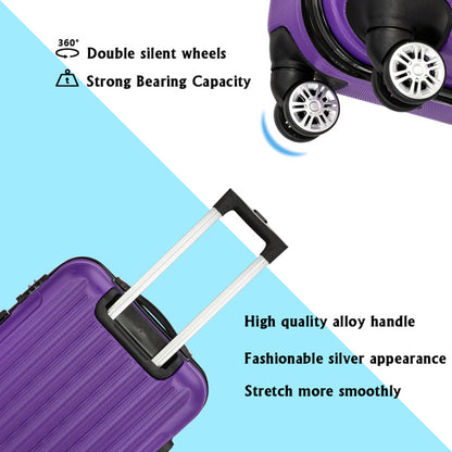 3 Piece Purple Trolley Case Luggage Set